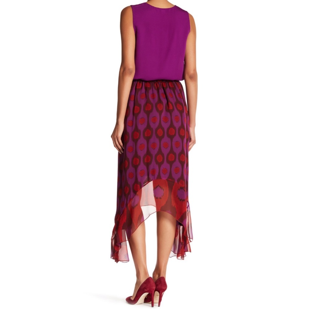 DVF Printed Louella Handkerchief-Hem Silk Skirt - Picture 3 of 8